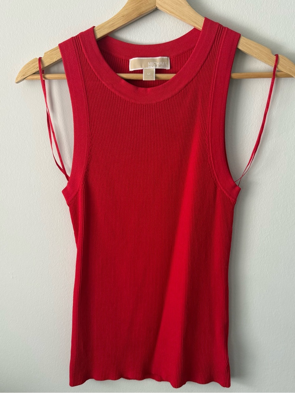 Michael Kors Vibrant Red Ribbed Tank
